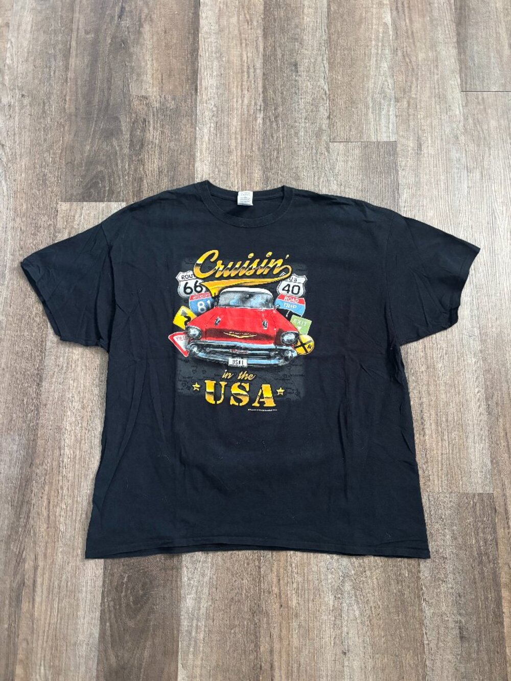 Cruisin' USA Retro Car Road Trip Graphic Tee Shirt